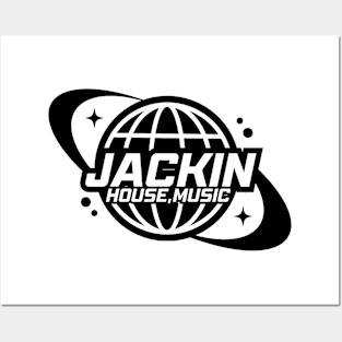 JACKIN HOUSE  - Globe Y2K (Black) Posters and Art